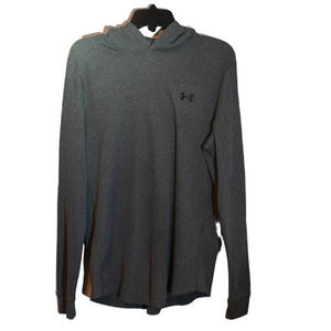 Men's Medium Under Armour Pullover Waffle Knit Gray Hooded